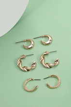 Load image into Gallery viewer, Trio Pearl Hoop Earring Set