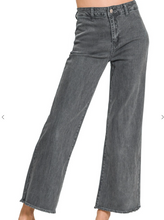 Load image into Gallery viewer, Acid Washed Frayed Straight Wide Leg Jeans
